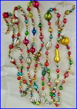 10 1/2 FT 100% Vintage Mercury Glass Christmas Garland Big Beads Antique
