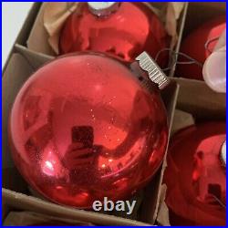 10 Vintage Mercury Glass SHINY BRITE & Misc Christmas Ball Ornaments JUMBO