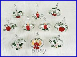 10 Vintage Unsilvered Painted Angel Candle Glass Christmas Ornaments Columbia