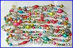12+ FEET 100% Vintage Mercury Glass Bead Christmas Garland BIG Beads