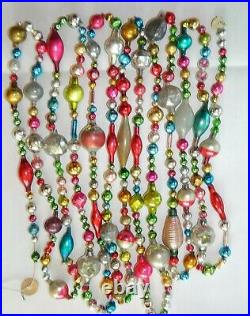 12+ FEET 100% Vintage Mercury Glass Bead Christmas Garland BIG Beads
