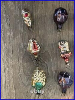 12 Mercury Glass Miniature Tree Ornaments Car Mushroom Pear Grapes House Lantern