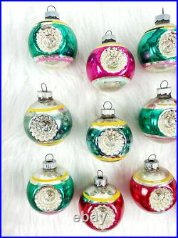 12 Vintage Shiny Brite Stripe Double Indent Mercury Glass Christmas Ornament Box