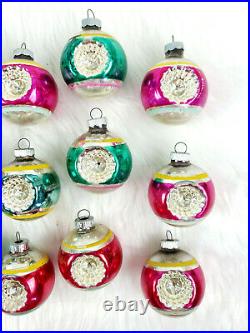 12 Vintage Shiny Brite Stripe Double Indent Mercury Glass Christmas Ornament Box