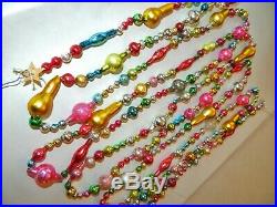 13 FEET 100% Vintage Mercury Glass Bead Christmas Garland BIG Beads