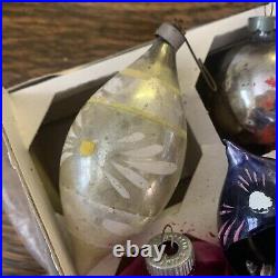 13 Vintage Fantasia Poland Mercury Glass Teardrop Christmas Tree Ornaments 1950s