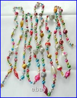 14 FEET 100% Vintage Mercury Glass Bead Christmas Garland BIG Beads! Antique