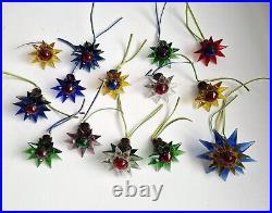 14 Old Matchless glass Stars, christmas tree lights, ca. 1930 (# 16271)