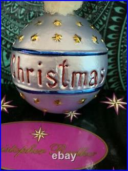 1994 Radko SEASONS GREETINGS 94-041-0 Santa Ball Ornament Merry Christmas NIBWT
