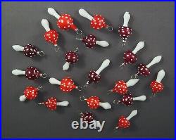 20 VINTAGE BLOWN GLASS MUSHROOMS / Fly Agaric (# 12613)