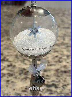 2013 Hallmark Baby's First Christmas Glass Rattle Keepsake Ornament RARE