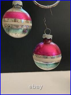 21 VTG SHINY BRITE MERCURY GLASS STRIPED CHRISTMAS TREE ORNAMENTS BALLS No Box