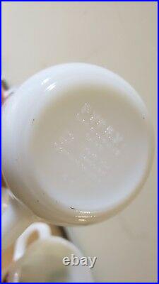 3 Rare Vintage Pyrex Christmas Milk Glass Mugs