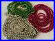 3-Vtg-Mercury-Glass-Christmas-Garland-Feather-1-4-Beads-9-ft-green-pink-silver-01-og