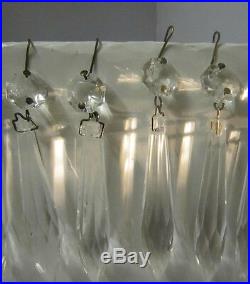 30 Icicle Xmas French Udrop Crystal Glass Prism lamp Chandelier Part vintage