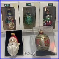 31 Vintage Hand Blown Glass Christmas Ornaments In Wooden Box + 5 Extra = 36