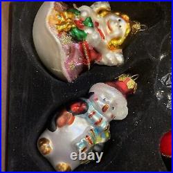 31 Vintage Hand Blown Glass Christmas Ornaments Set In Wooden Box Santa Tree etc