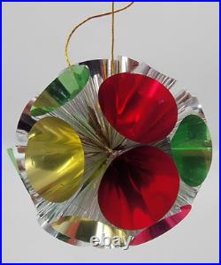 35 MCM Small Vintage Christmas Mylar Foil Pom Pom Atomic Ornaments 1 3/4