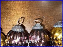 4- Antique Mercury Glass Grape Cluster Kugel Christmas Ornament 4 1880's