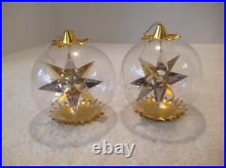 4 Vintage Resl Lenz West Germany Foil Spinner Glass Gold-gold Star Xmas Ornament