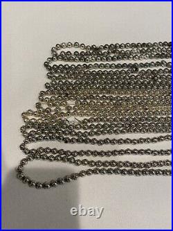 5 Strands VTG Mercury Glass Christmas SILVER Garlands 2/8 Beads 500/42' Japan