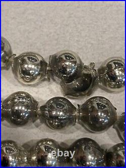 5 Strands VTG Mercury Glass Christmas SILVER Garlands 2/8 Beads 500/42' Japan