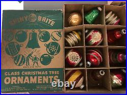 5 dozen Vintage Christmas Glass ornaments Shiny Brite Lot 60 in boxes GORGEOUS