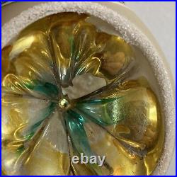 6 Vintage JUMBO MERCURY GLASS MICA POLAND VARIETY CHRISTMAS ORNAMENTS BOX Read