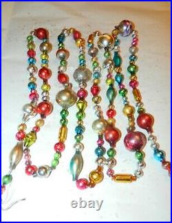 7 1/2 FEET 100% Vintage Mercury Glass Bead Christmas Garland BIG Beads! Antique