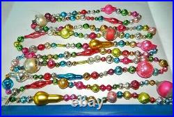 8 1/2 FEET 100% Vintage Mercury Glass Bead Christmas Garland BIG Beads