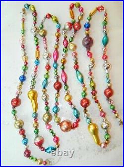 8 1/2 FEET 100% Vintage Mercury Glass Bead Christmas Garland Big Beads! Antique