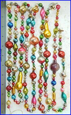 8 1/2 FEET 100% Vintage Mercury Glass Bead Christmas Garland Big Beads! Antique
