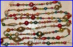8 1/2 FT 100% Vintage Mercury Glass Christmas Garland Big Beads Antique