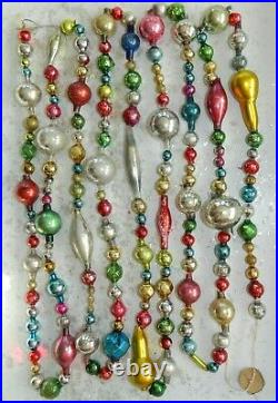 8 + FEET 100% Vintage Mercury Glass Bead Christmas Garland Big Beads! Antique