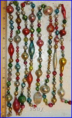 8 FEET 100% Vintage Mercury Glass Bead Christmas Garland Big Beads! Antique