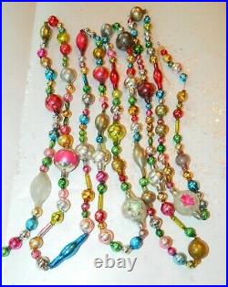 9+ FEET 100% Vintage Mercury Glass Bead Christmas Garland BIG Beads