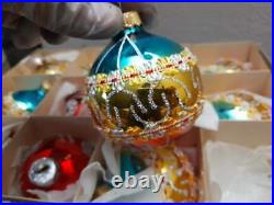 Antique 1960s lot (12) Glass Christmas Ornaments GERMANY