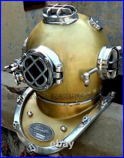 Antique Brass Diving Vintage Boston MARK VI USA Navy Deep Sea Divers Helmet XMas