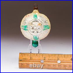 Antique Cat in a Window Double-Sided Blown Glass Ornament Germany Green E