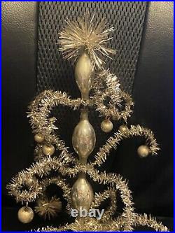 Antique German Mercury Glass Tinsel Wire Christmas Tree Topper 9