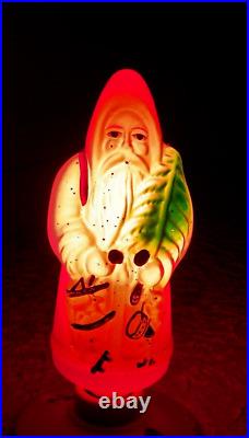 Antique Glass Figural Santa Claus Christmas Working Light Bulb