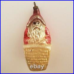 Antique Glass Victorian Christmas Ornament Santa Claus In Chimney 1890s Rare