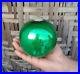 Antique-Green-Glass-4-2-German-Kugel-Christmas-Ornament-5-Leaves-Brass-Cap-278-01-uxz
