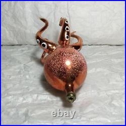 Antique Italian Blown Glass Sea Octopus Figure Large Ornament Vintage Christmas