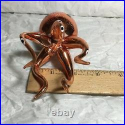 Antique Italian Blown Glass Sea Octopus Figure Large Ornament Vintage Christmas