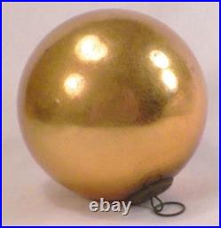 Antique Kugel Christmas Ornament Gold Ball Mercury Glass German 3.75in. #107