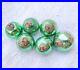 Antique-Kugel-Green-Round-Old-Christmas-Ornament-Germany-Lot-Of-6-Beehive-Caps-01-gpb