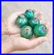 Antique-Kugel-Mint-Green-Round-Christmas-Ornament-Germany-5-Leaves-Cap-Lot-Of-5-01-ww