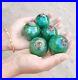 Antique-Kugel-Mint-Green-Round-Christmas-Ornament-Germany-5-Leaves-Cap-Lot-Of-5-01-zt