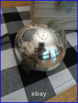 Antique Kugel Silver MERCURY Glass Christmas Egg Shaped Ornament 6 HUGE